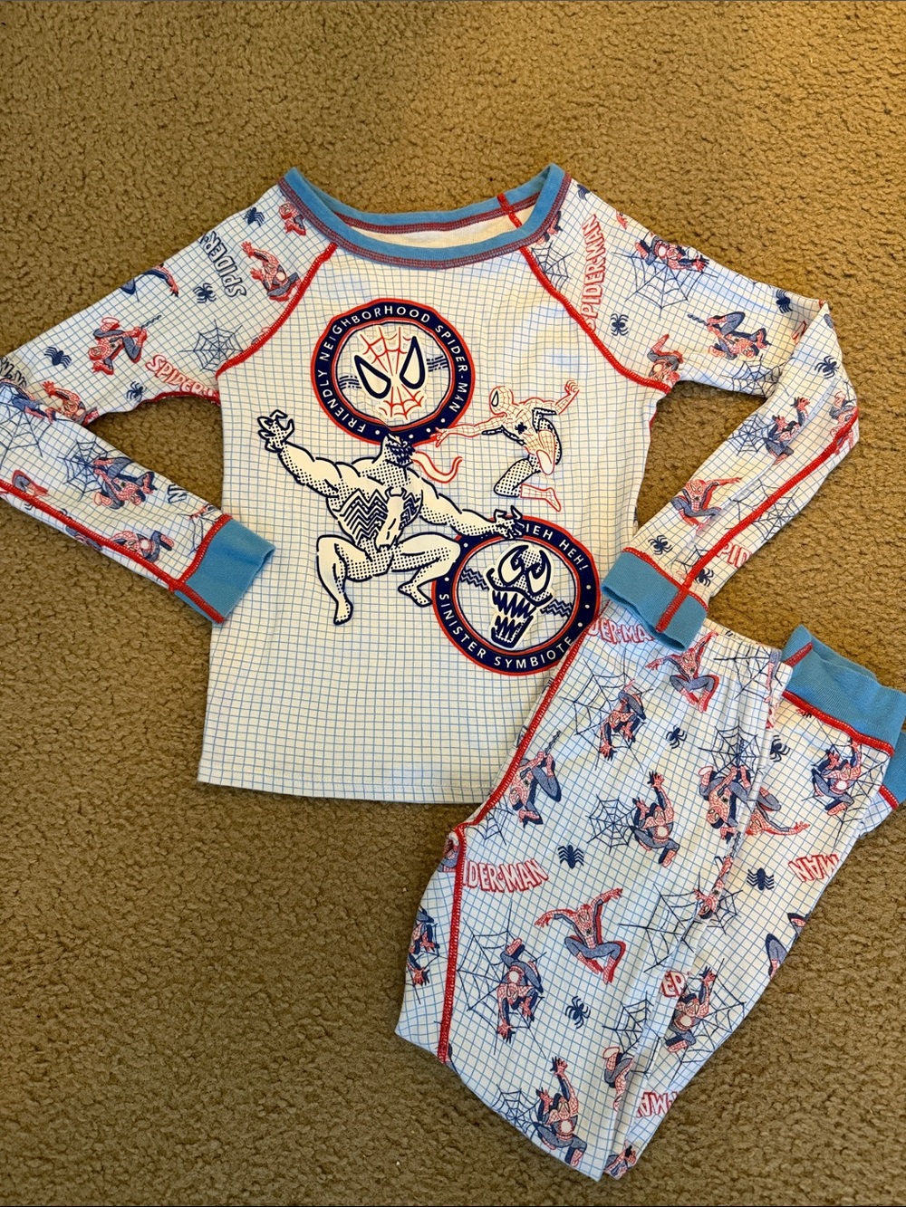 Spider-Man Blue & White Kids Pajama Set